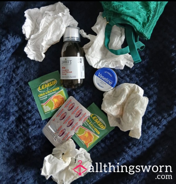 🤧💋 Sick, Spoiled & Sniffling: Used Tissues From My Bed