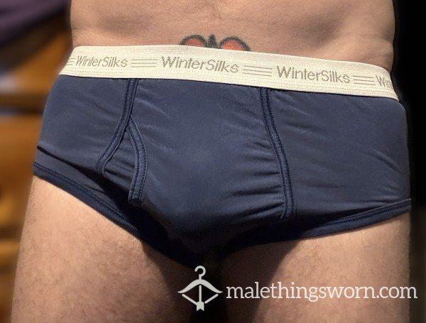 Silk Briefs - Blue - Size M (14)