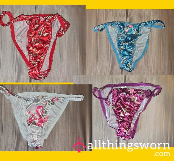 Silk Flor*l Full Back String Bikini