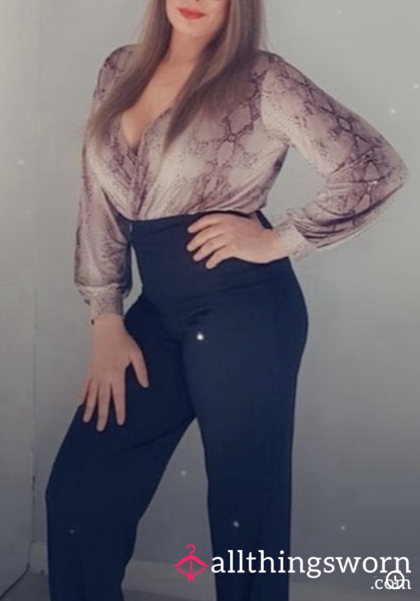 Silk / Satin Long Sleeve, Deep V Neck, Wrap Front Bodysuit. Beautiful Top / Sissy Clothes.  UK Delivery Included. 🌍 International Shipping Available. 📸 Photo Set Included 🔥