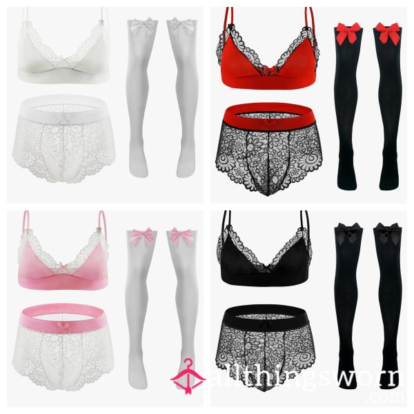 🔖 “Silken Surrender” – Certified Sissy Lingerie Set 🔖 £40 | Soft. Strappy. Submission. / S, M, L, XL, XXL, XXXL & Sissification CUSTOM VIDEO 🎥