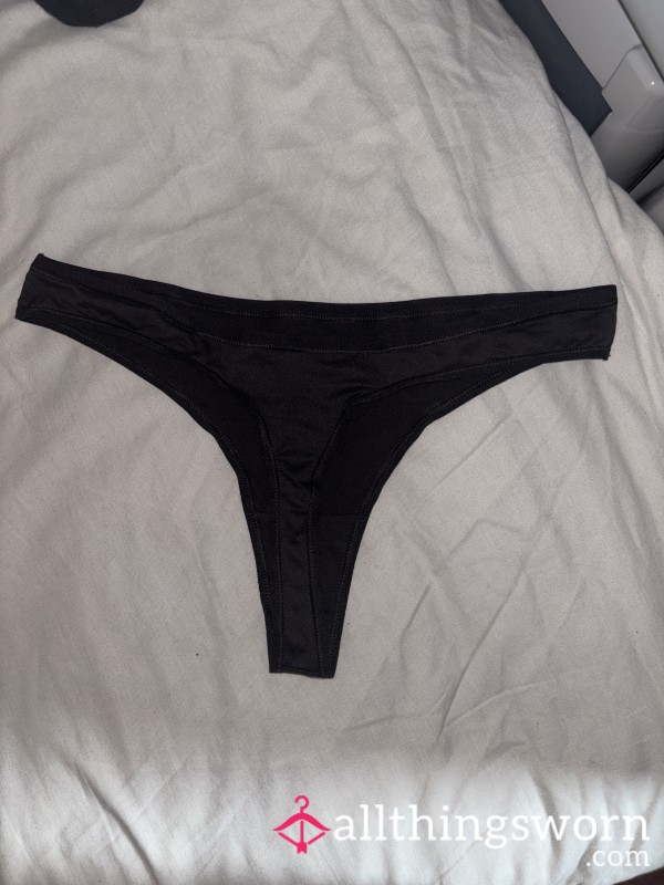 Silky Black Thong