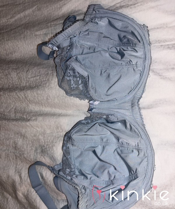 Silky Blue Satin Soft Cup Bra - Worn Soft & Sweaty, Ready To Tempt 💙