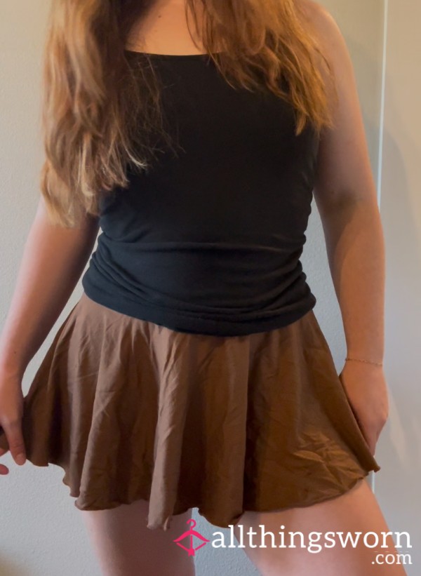 Silky Brown Tennis Shorts