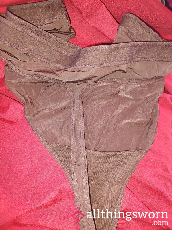 Silky Dark Brown Thong