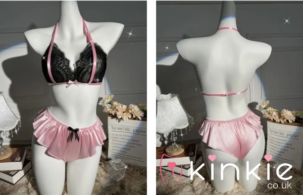 Silky Lingerie Pink And Black Sz 16