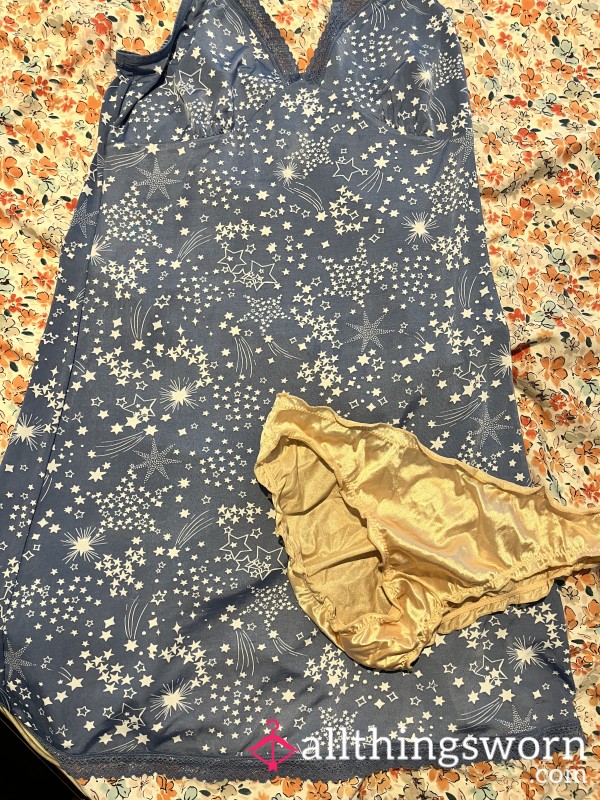 Silky Nighty And Silky Panties Combo Size Medium