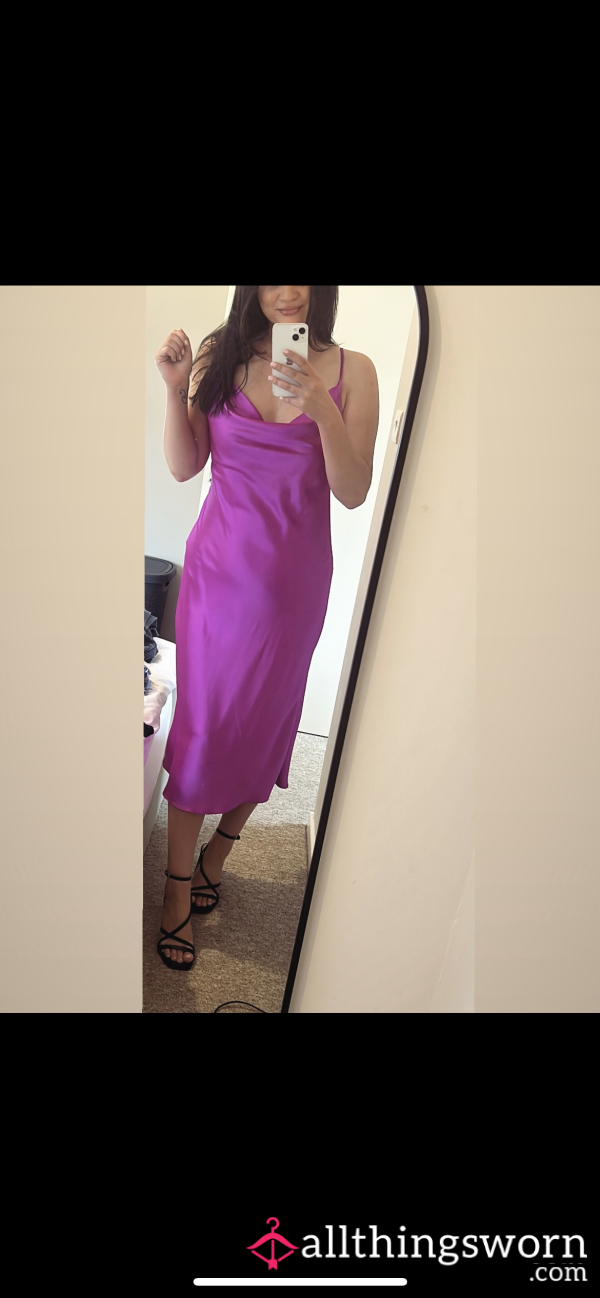 Silky Purple Worn Dress