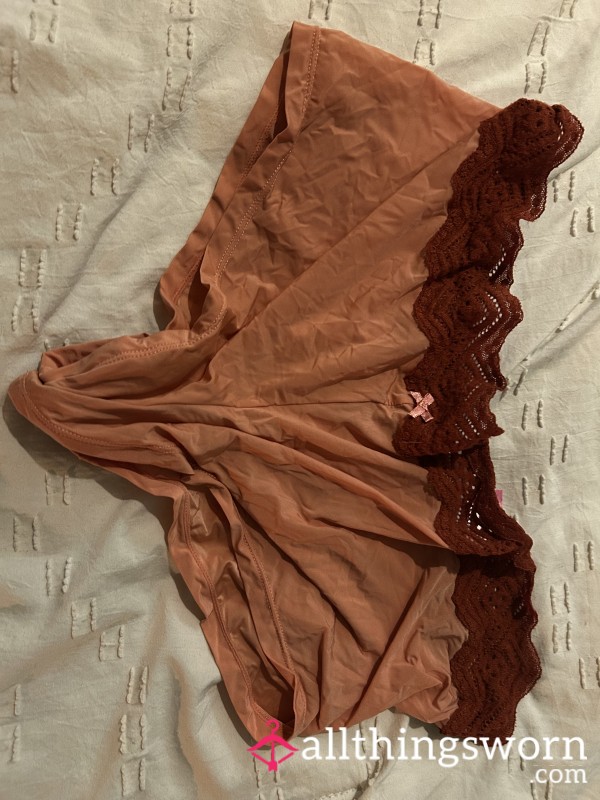 Silky Satin Panties Roughly Worn