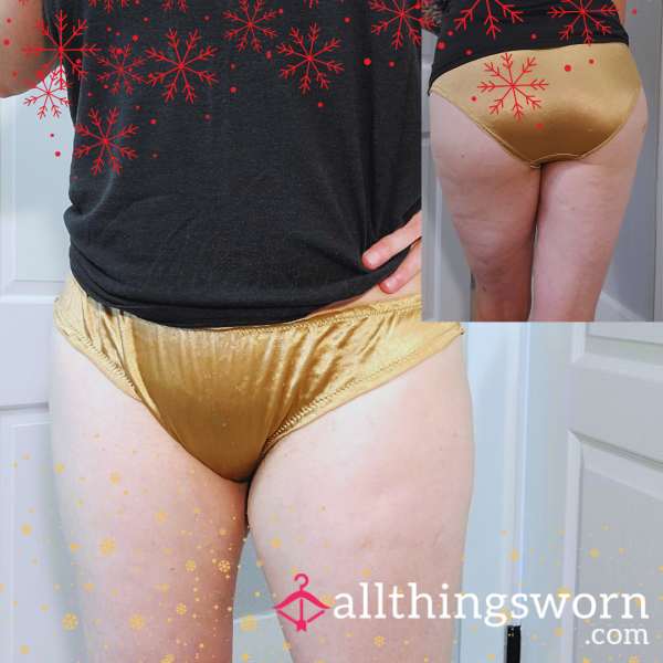 ✨️ Silky Smooth Gold Satin Panties: Scented How You Please