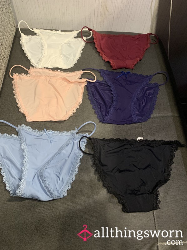 Silky Smooth String Bikinis. Dark Blue, Black, Burgandy, And White Are SOLD