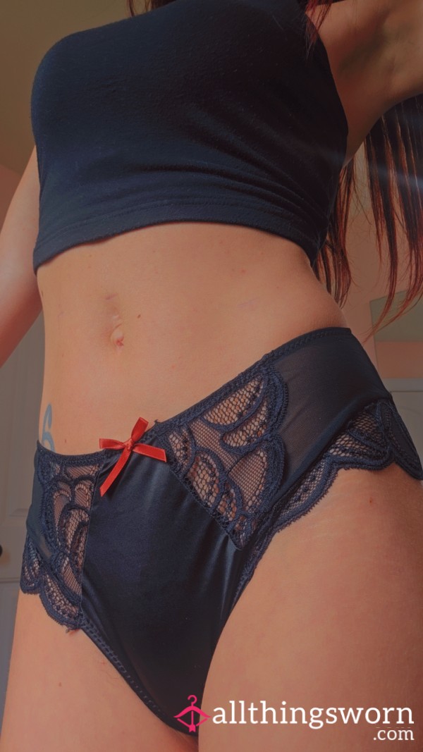 Silky Soft Black Panties Sheer Backside