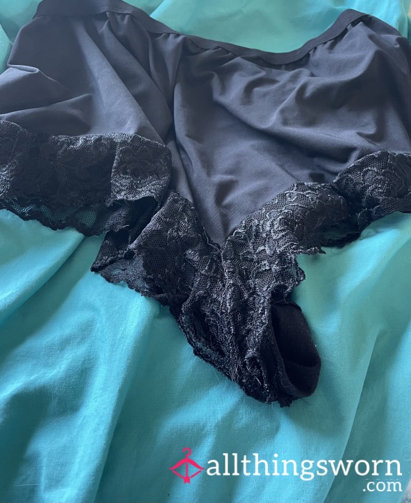 Silky Worn Black Panties