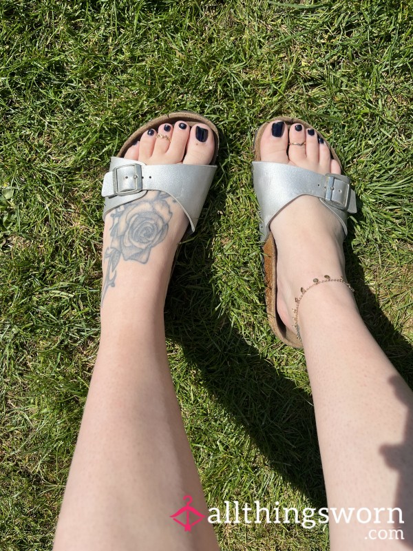 Silver Birkenstocks