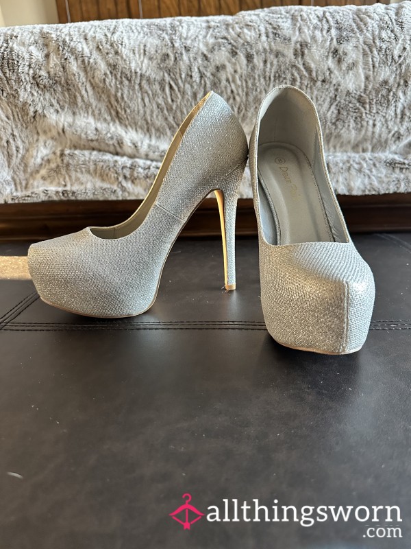 Silver Glitter Pumps