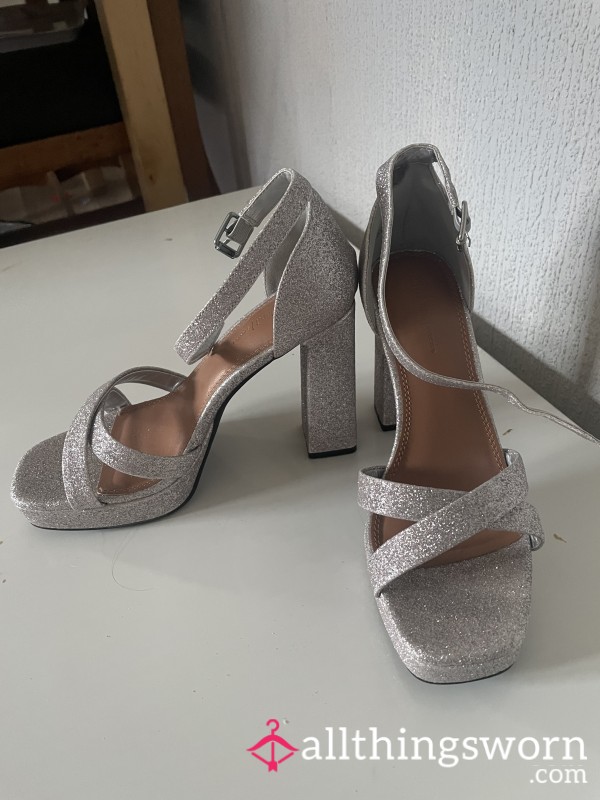 Silver Glittery Heels