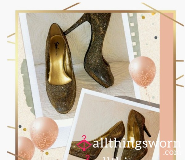 Silver & Gold Ombré Platform Pumps Size 12W