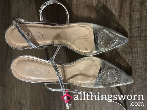 Silver Heels With Heart