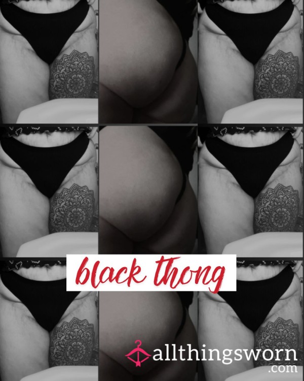 Simple Black Thong | Worn How You Like It 🖤 (UK 16/L + Delivery Included)