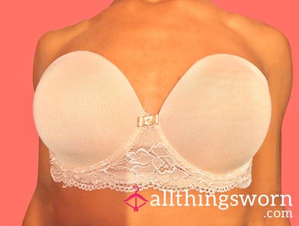 Simple Strapless Tan Lace Daywear Bra