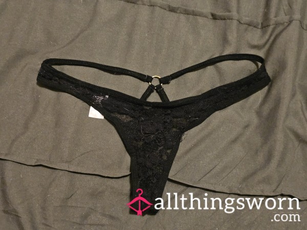 ✨ Sin In Lace ✨ Worn Black Lacy Thongs