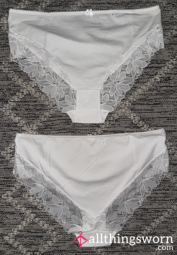 🚨 SISSY ALERT 🚨 - 🤍 24-Hour Worn White Cotton Sissy Pants – Size: Big & Pathetic  Price: £20 Free UK Delivery