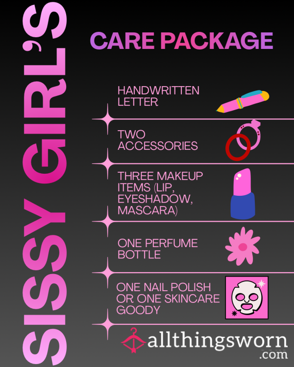 Sissy Care Package: 9 Items For Sissy Girls, B**ches, And Femboys (SIZE INCLUSIVE: No Sized Items!)