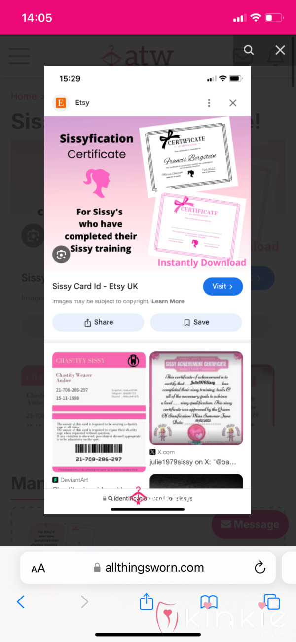 Sissy Certificate From Me