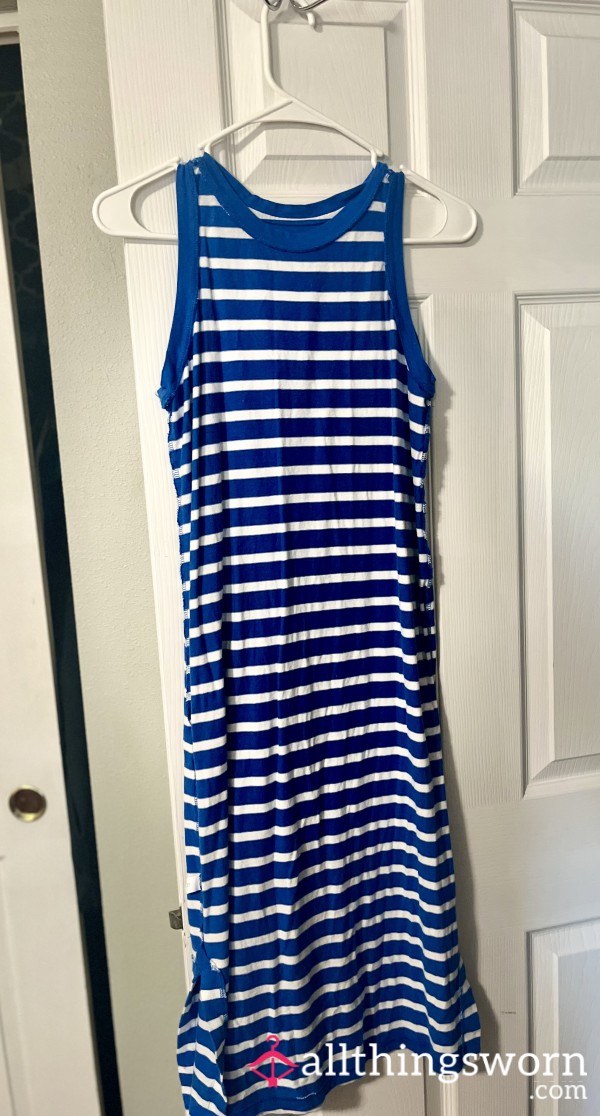 SISSY CLOTHES 🎀 Blue Stripe Dress 💙