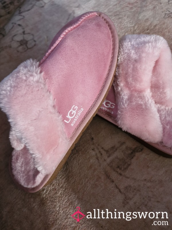 Sissy Fluffy Pink Slippers