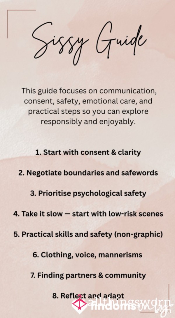 Sissy Guide For New Wannabes - Come Learn To Perfect Your Skills