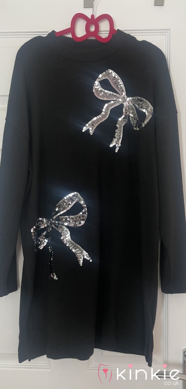 Sissy Sl*t Girl Worn And Used Black Jumper Dress