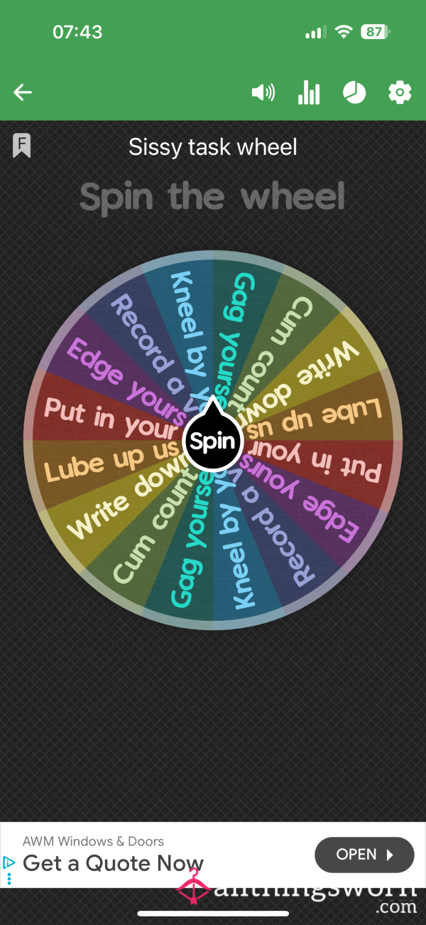 Sissy Task Spin The Wheel