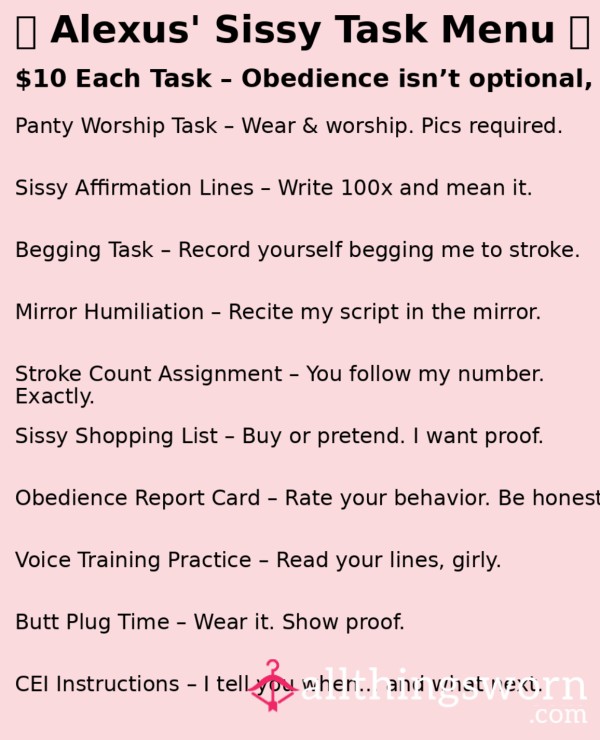 Sissy Tasks