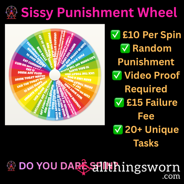 🎡 Sissy Punishment Wheel | £10 Per Spin