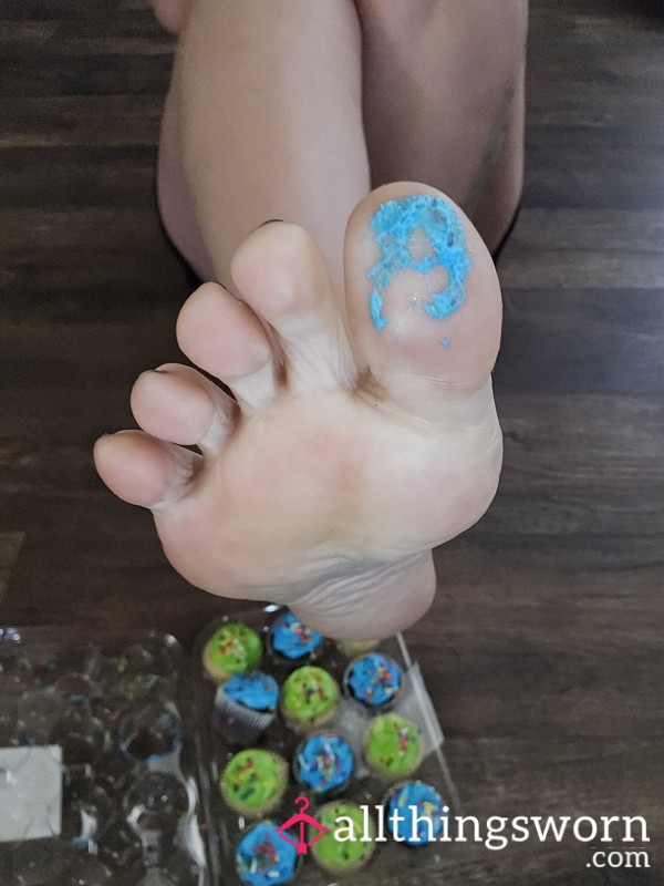 Sitting On Mini Cupcakes!