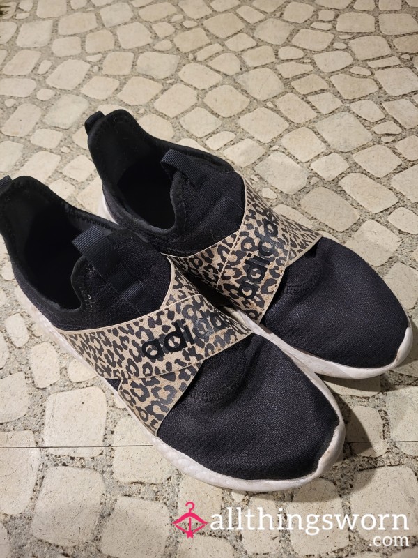 **Currently Wearing To The Gym**Old Stinky Size 10 Cheetah Adidas Sneakers - 3 Saves