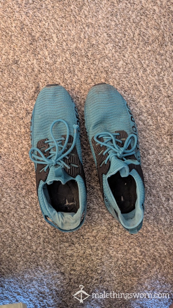 Size 10.5, Fragrant, Bright Blue Sneakers Worn For Three Years