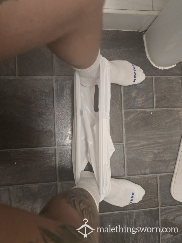 Size 11, Used White Socks