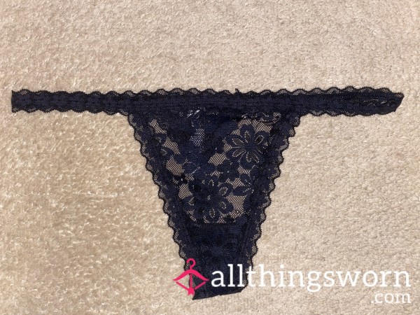 Size 12 Black Lace G-String – Delicate & S**y