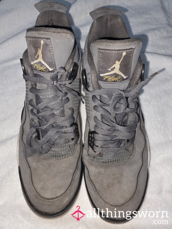 Size 14 Abandoned-Building Cool Grey Jordan 4s – Bald Suede + Blackened Insoles + Extreme Exploration Destruction – £1,500 Starting Bid