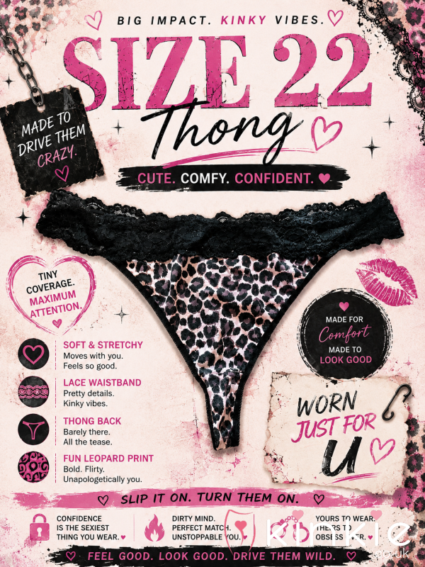🔥 Size 22 Leopard Print Thong – Worn Just For U 💋