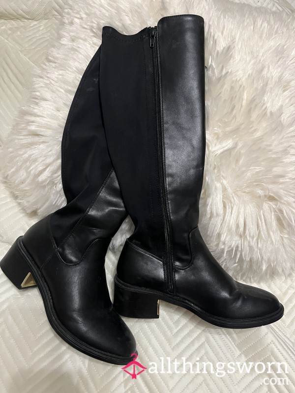 Size 3 Leather And Suede Boots 💋