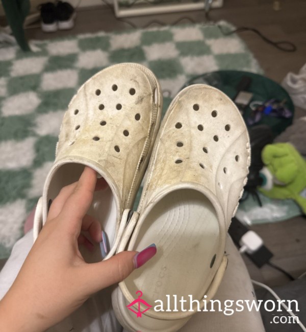 Size 3 White Crocs