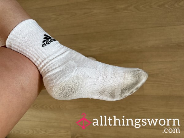 Size 4 Adidas Crew Socks Worn To The Gym And Outside