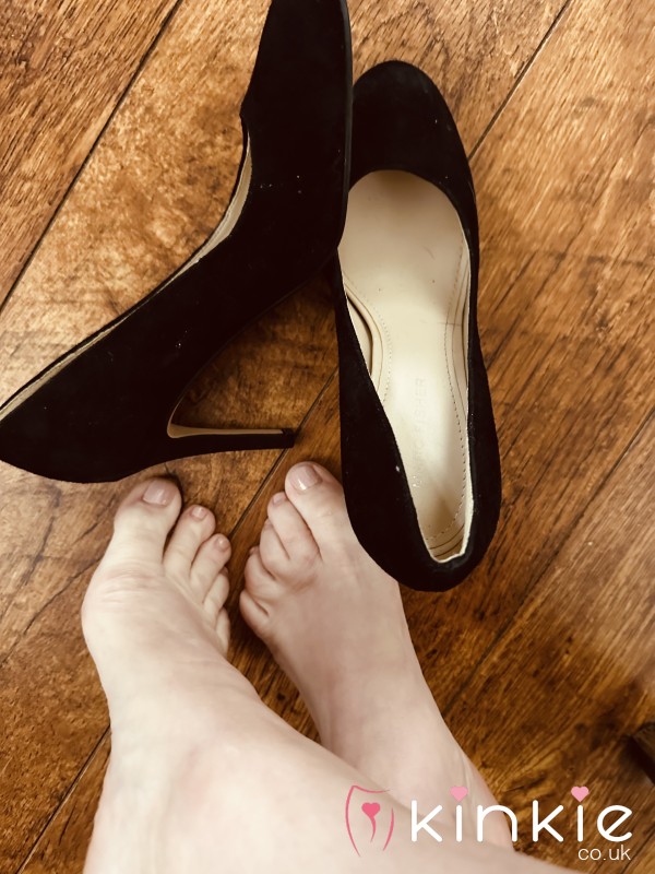 Size 4 Worn "Mark Fisher" Stiletto Black Suede Heels