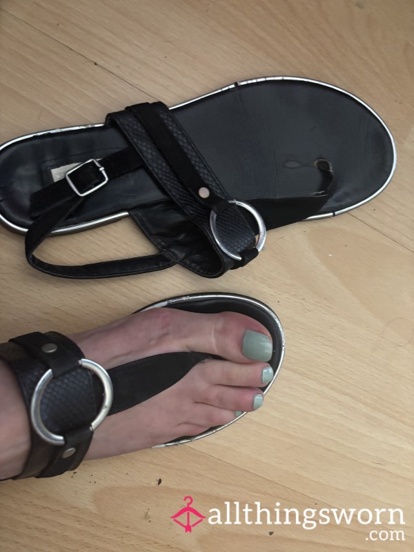 Size 5 Flat Sandals Well Worn