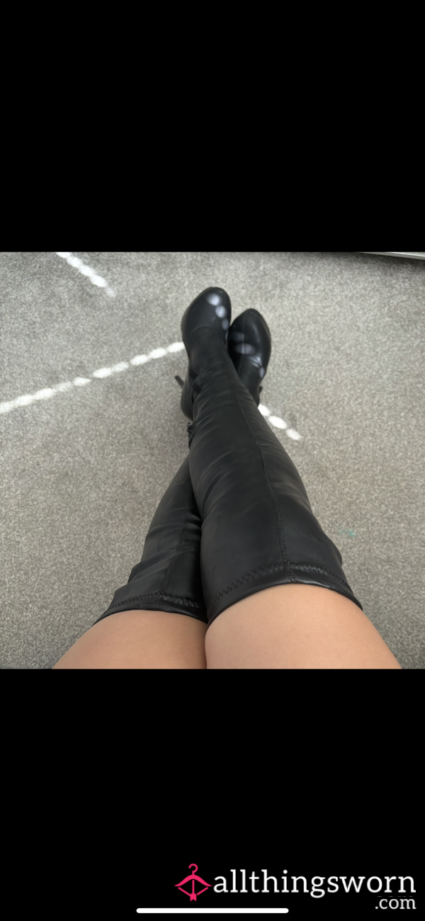 Size 6 Black Thigh High Heels