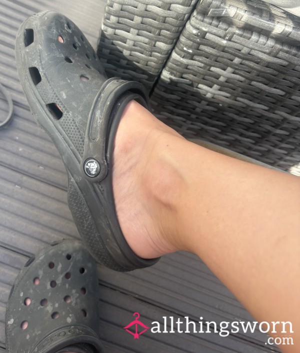 Size 6 Dirty Black Crocs