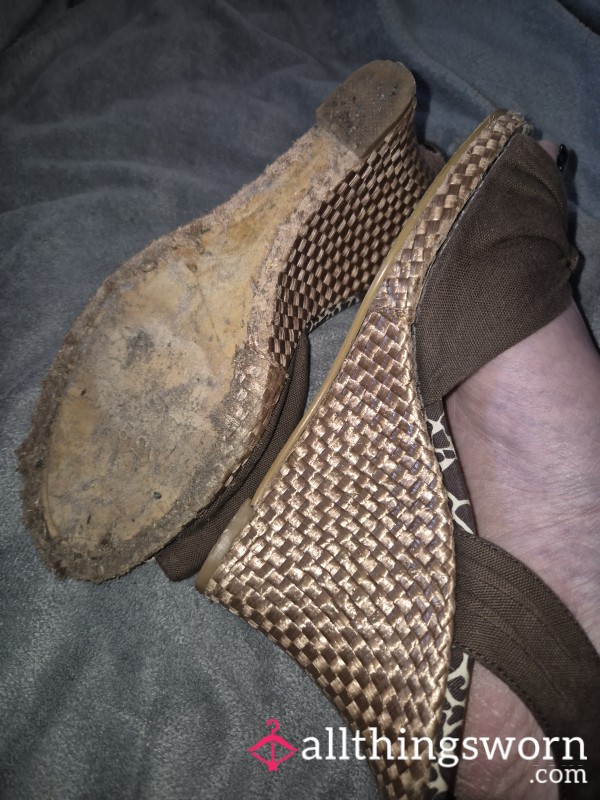 Size 6 Wedged Heels, Trashed, Smelly And Ready For Your Jelly 😈🌊💦
